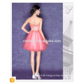 Sommer-Art-loses beiläufiges Spitze-Kleid-neues Entwurfs-reizvolles Rosa weg vom Schulter-süßes Herz-Minikleid
